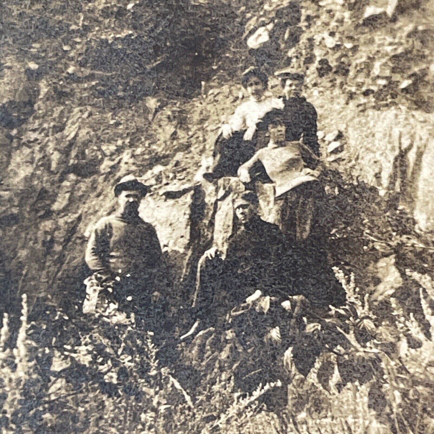 Copper Mountain Colorado Open Pit Prospectors Stereoview Antique c1870s X1910
