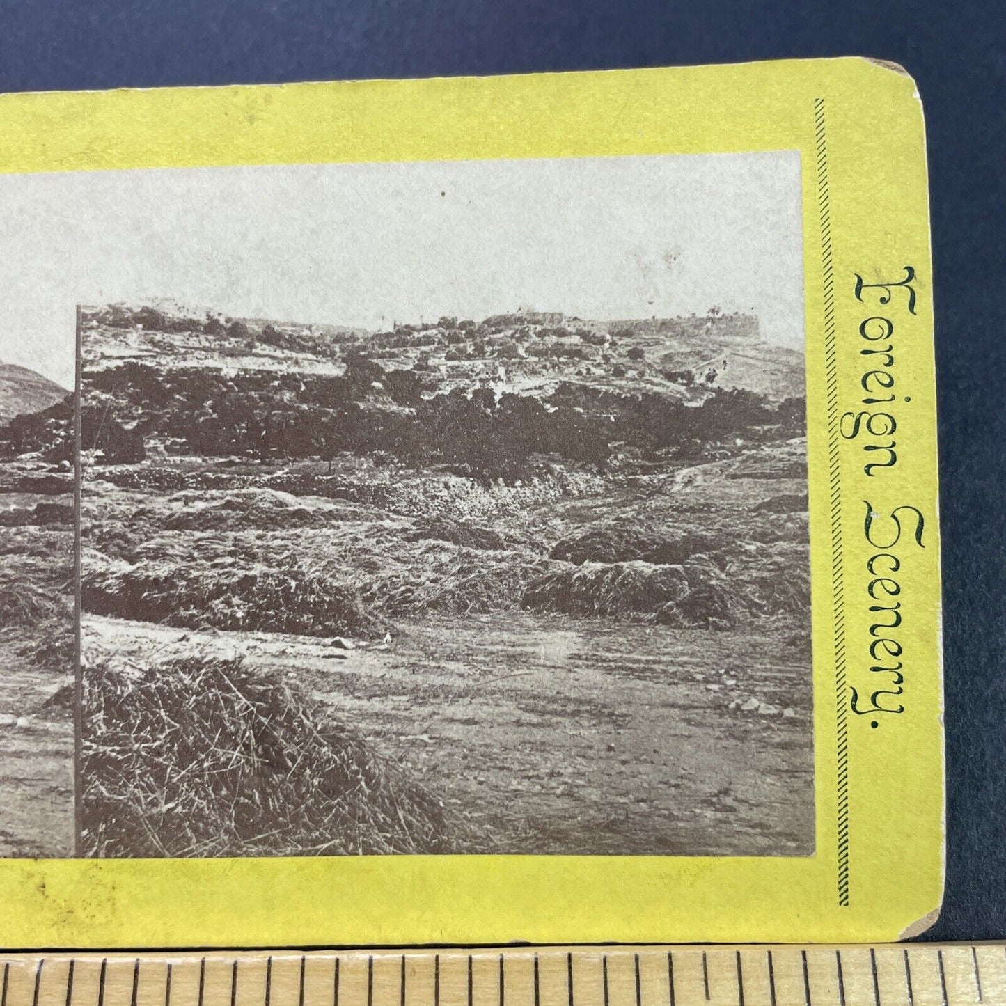 Antique 1870s Unexcavated Areas Of Jerusalem Israel Stereoview Photo Card P4126