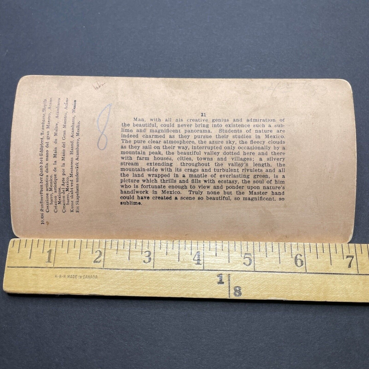 Antique 1900 Boy Tempts Fate Acambaro Mexico Stereoview Photo Card P1892