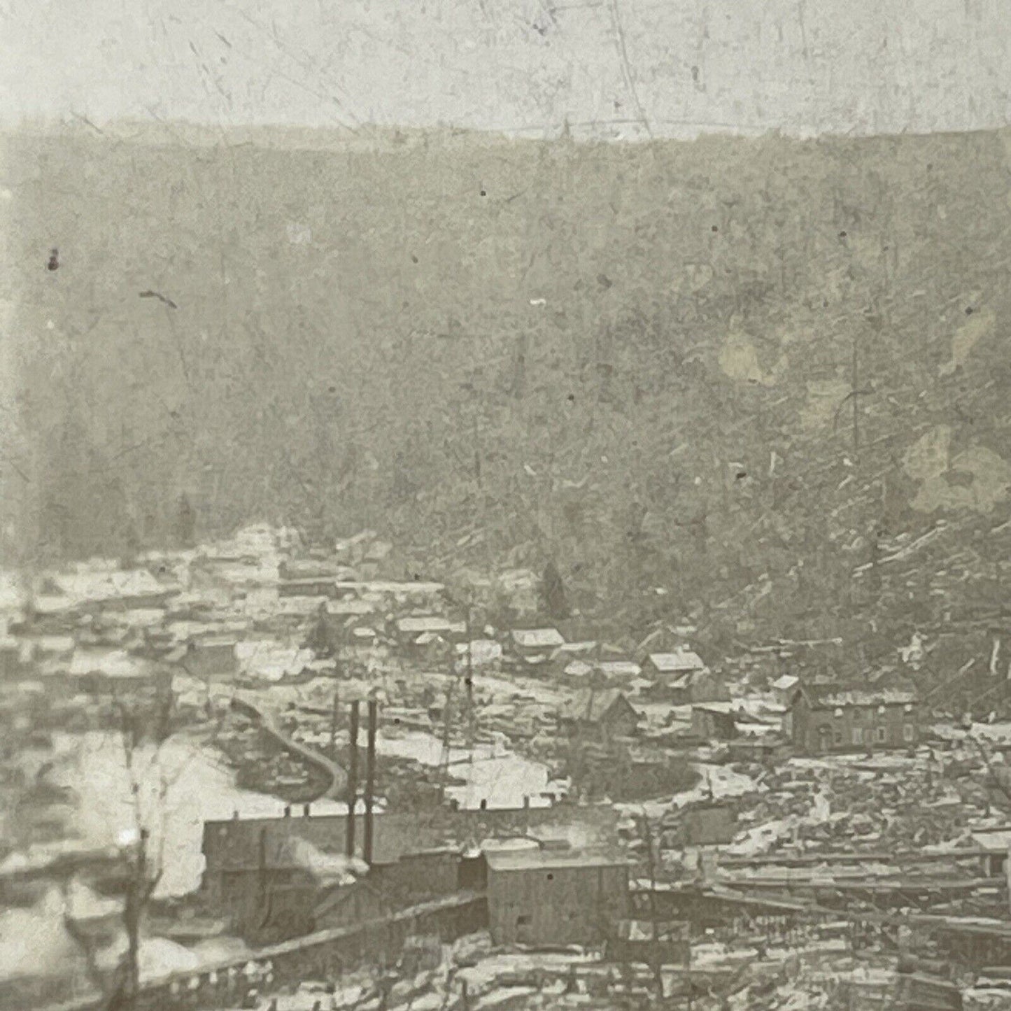 Antique 1890s James Bros Lumber Mill Elk County, Pennsylvania Stereo Card P156
