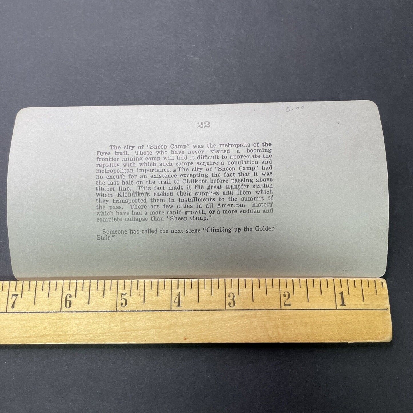 Antique 1900 Gold Mining Camp Near Skagway Alaska Stereoview Photo Card P2333