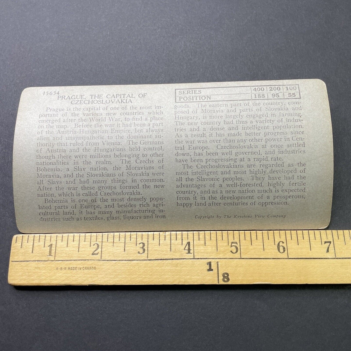 Antique 1920 Prague City View Czech Republic Stereoview Photo Card P2736