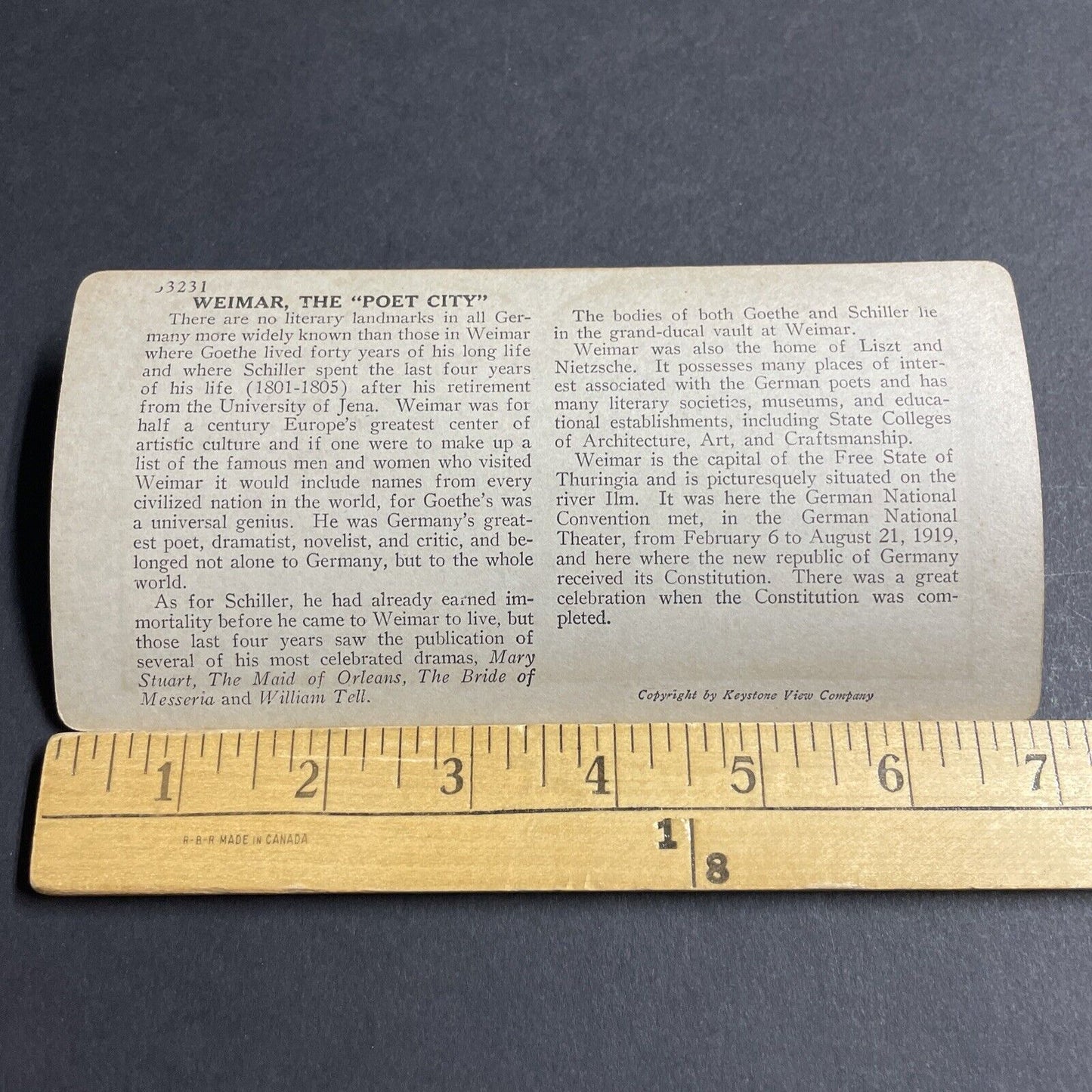 Antique 1920s Weimar Germany City Statue Stereoview Photo Card P4529