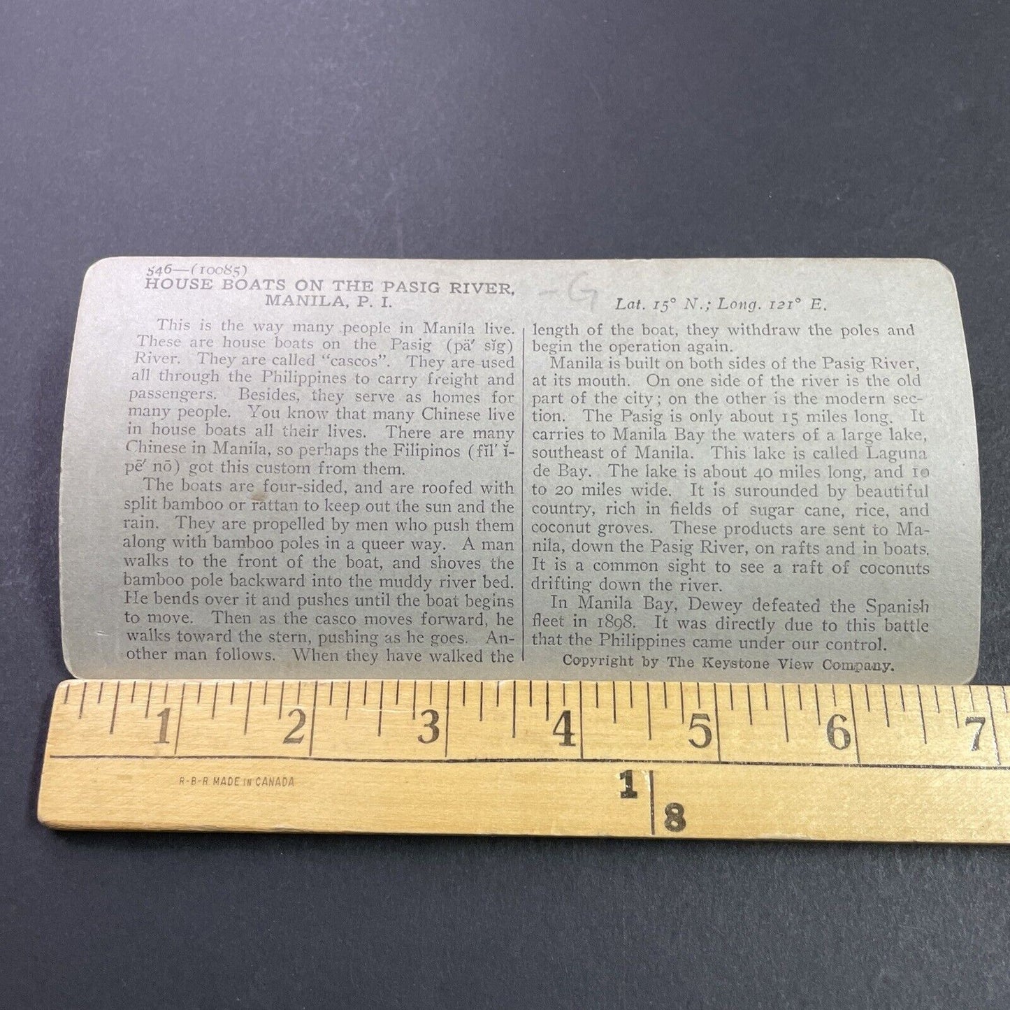 Antique 1920s Shipping Port Manila Philippines Stereoview Photo Card P3712