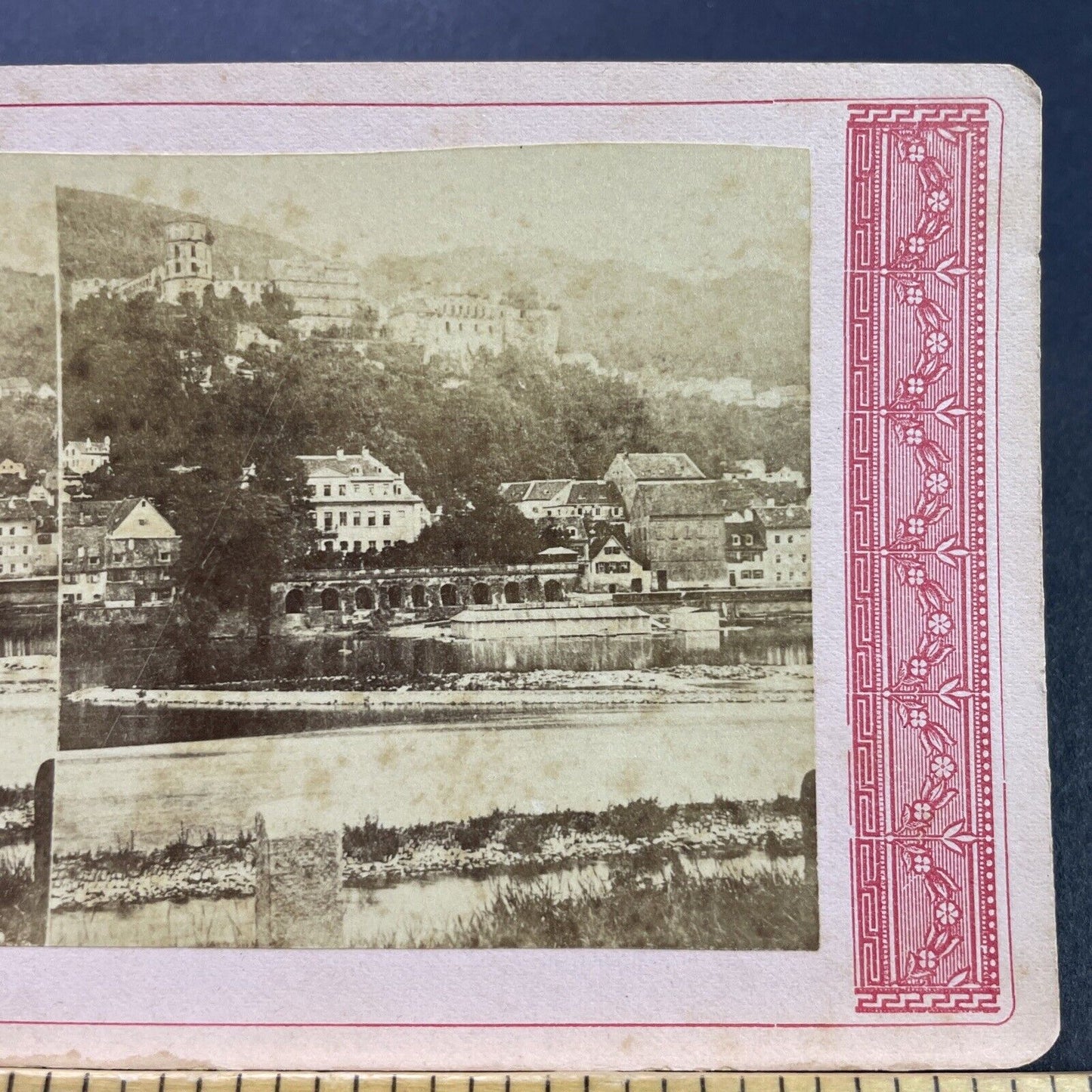 Antique 1870s City Of Heidelberg Germany Stereoview Photo Card P4134