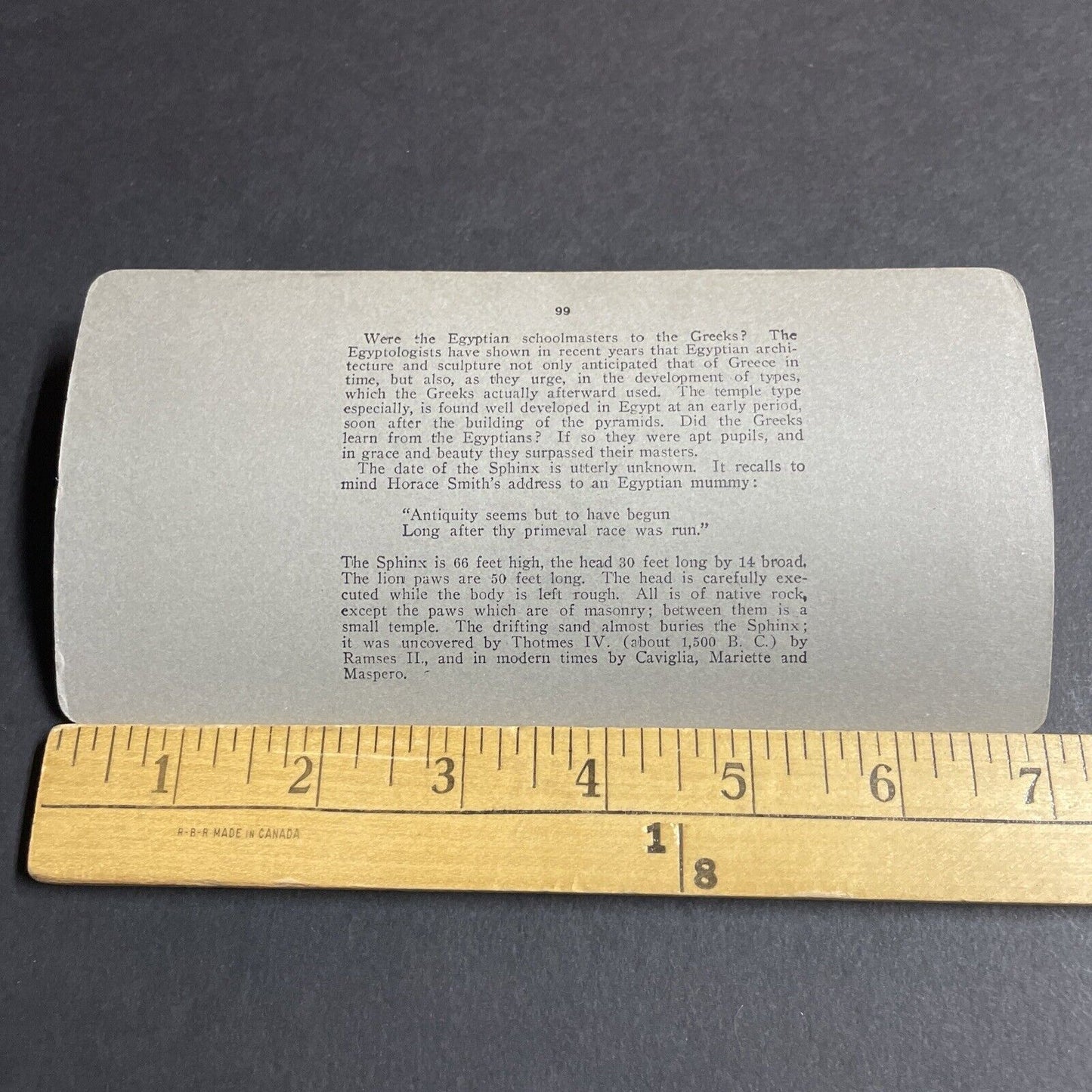 Antique 1899 The Great Sphinx Giza Egypt Stereoview Photo Card P4234