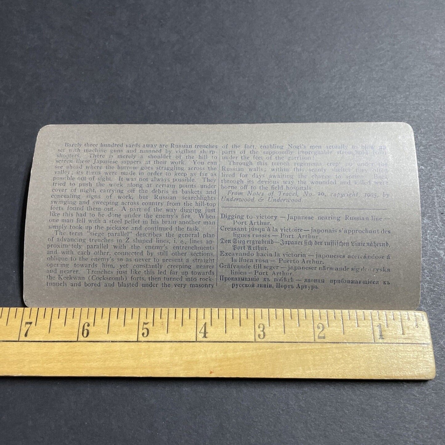 Antique 1905 Japan Military Soldier Trenches Trench Stereoview Photo Card P5611