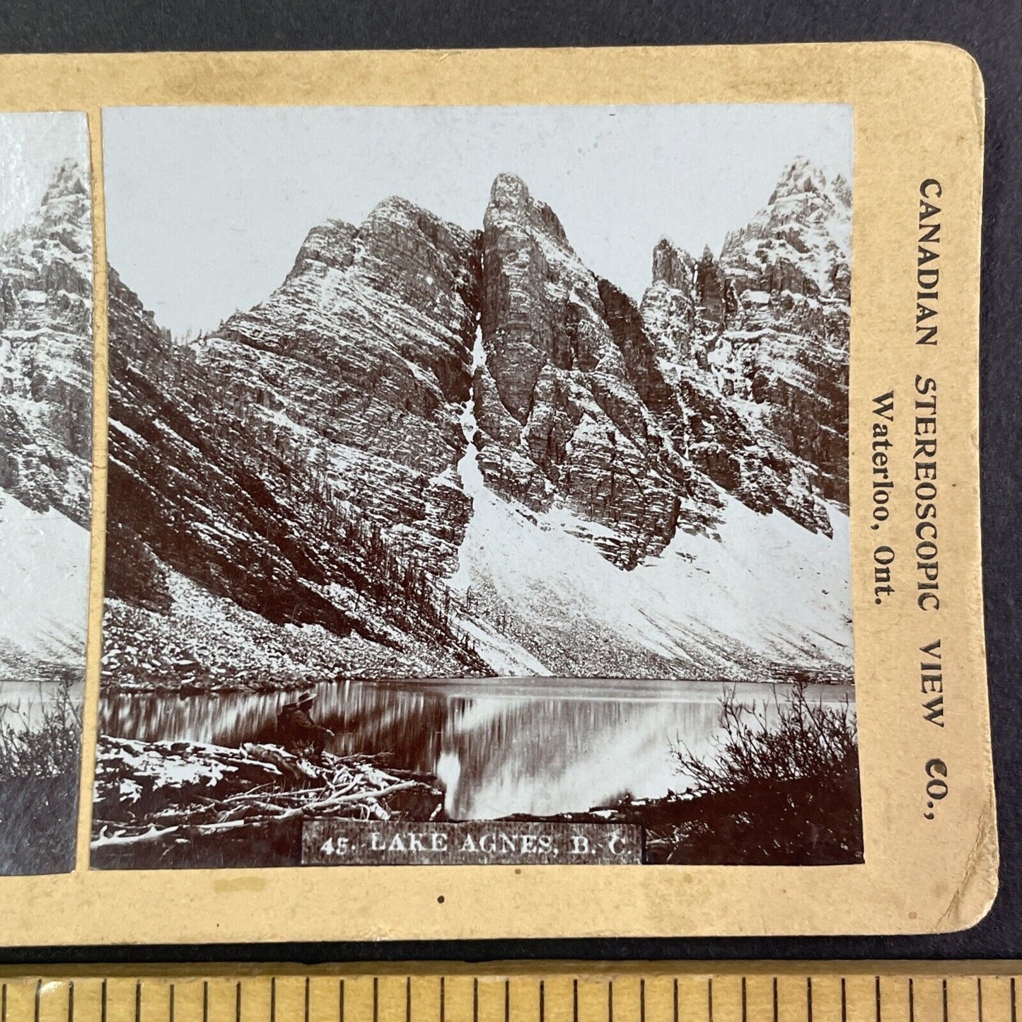 Lake Agnes British Columbia Canada Stereoview CPR Rail Views c1899 Y2108