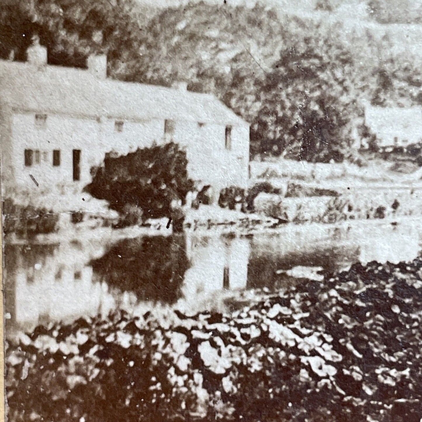 Antique 1864 Construction Of Millers Dale Derbyshire Stereoview Photo Card P2087