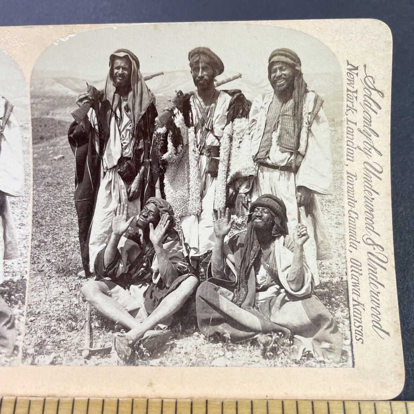 Antique 1890s Afghanistan Tribesman Surrender Stereoview Photo Card P3859