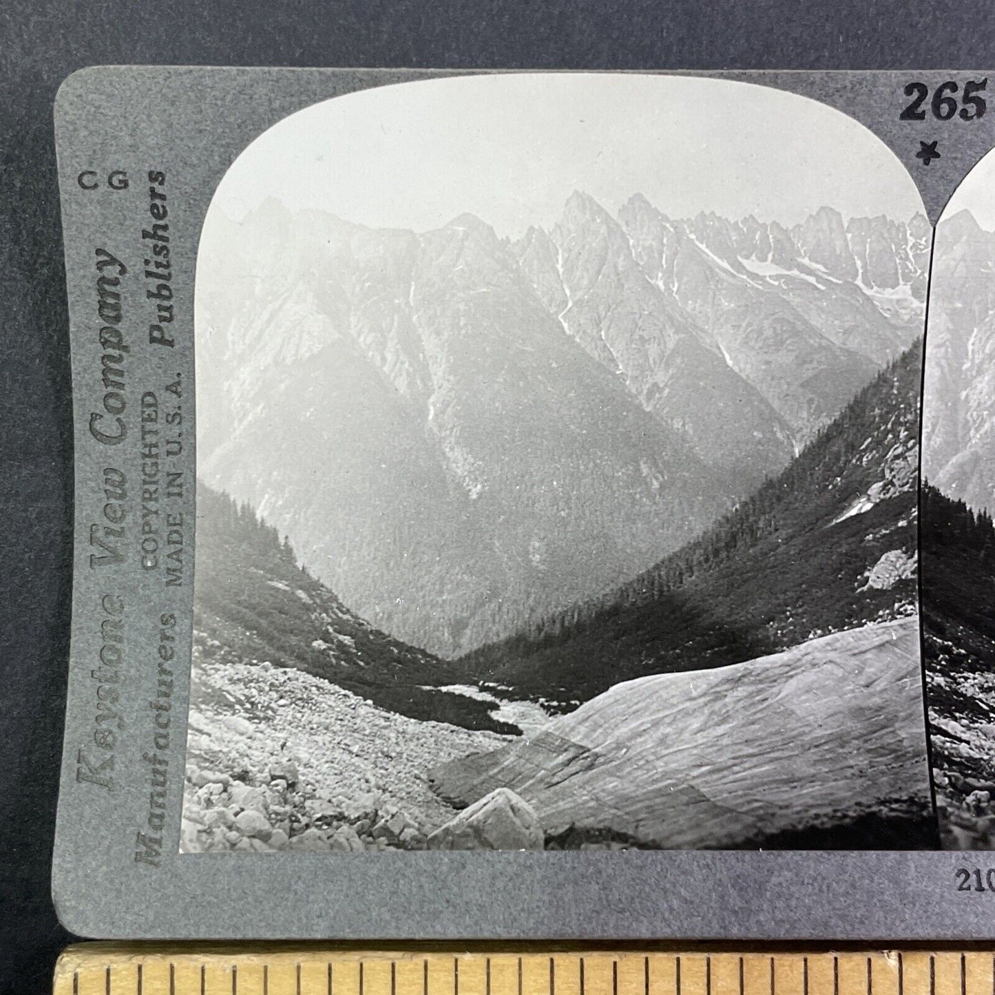 Sawtooth Mountains Skagway Alaska Stereoview Denver Glacier Antique c1920s Y1141