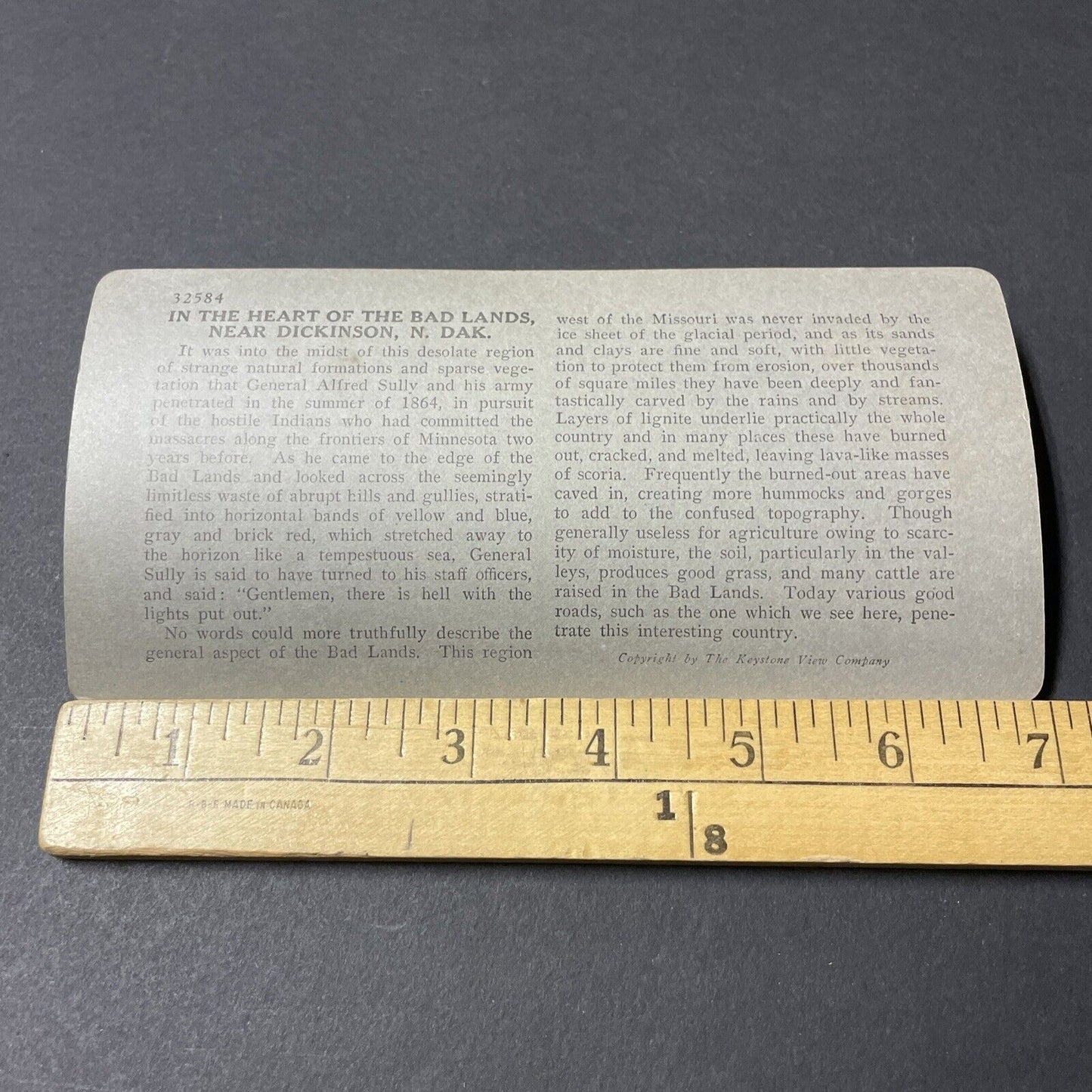 Antique 1910s Dickinson North Dakota Bad Lands Stereoview Photo Card V1811