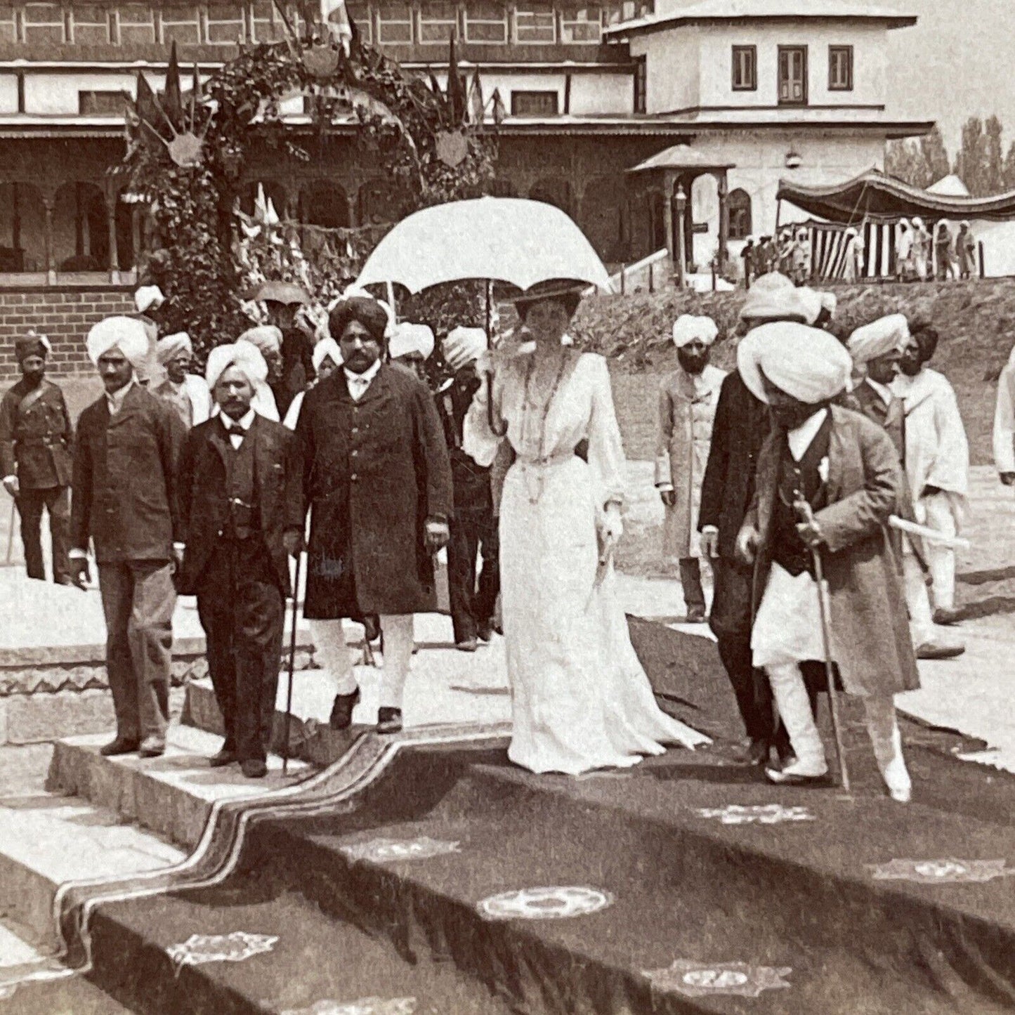 Antique 1903 The Royal Family Of Kashmir In India Stereoview Photo Card P5658