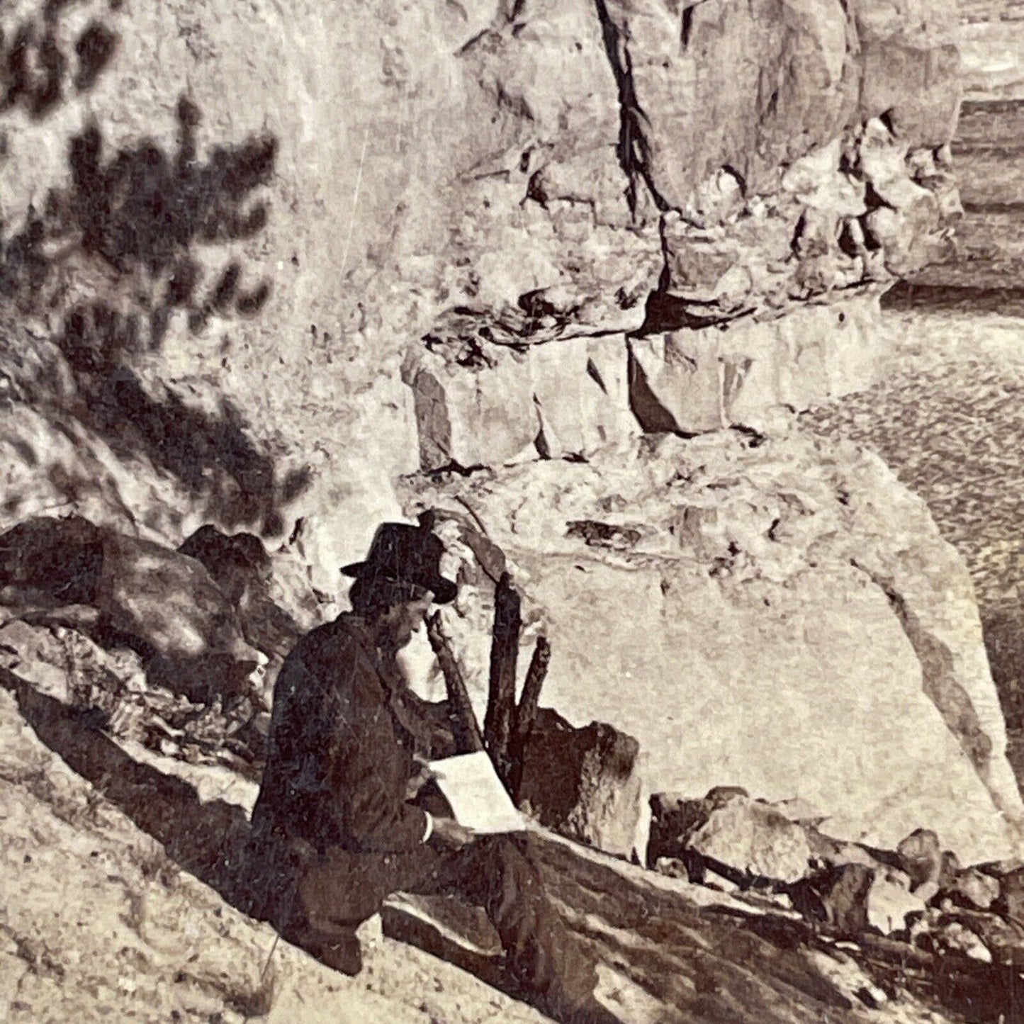 Charles Weitfle Self-Portrait Stereoview Monument Park CO Antique c1878 X3647