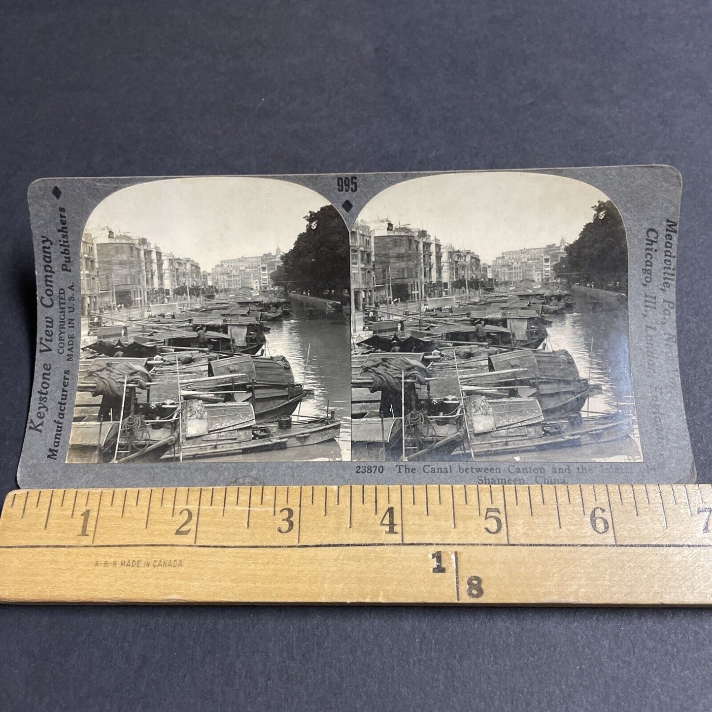 Antique 1920s Shamian Island Guangzhou China Stereoview Photo Card P4923