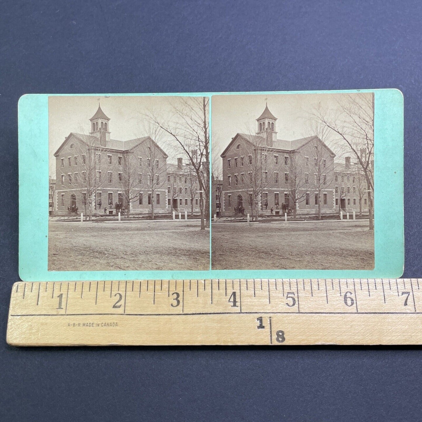Antique 1870s Williston Chinese School Easthampton MA Stereoview Photo Card V463