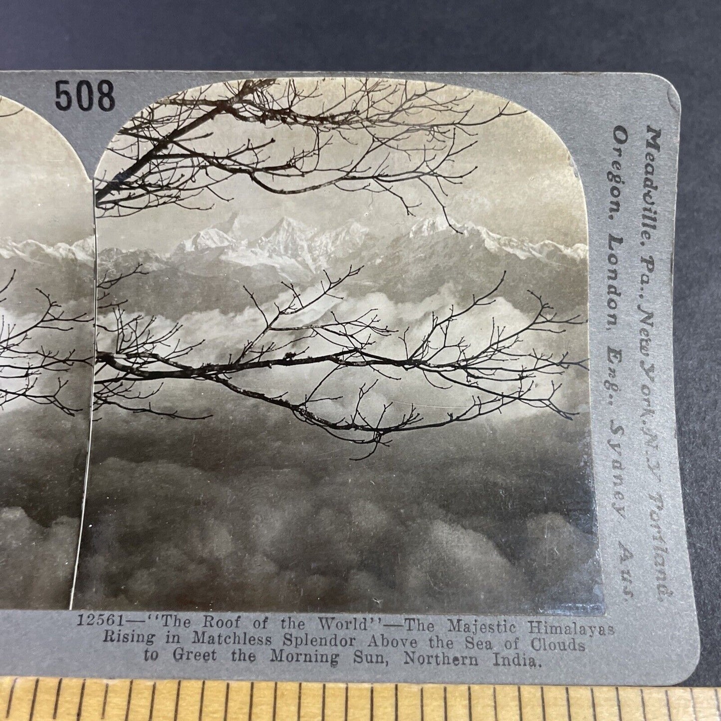 Antique 1910s Himalayas Mountains Nepal Stereoview Photo Card P3620
