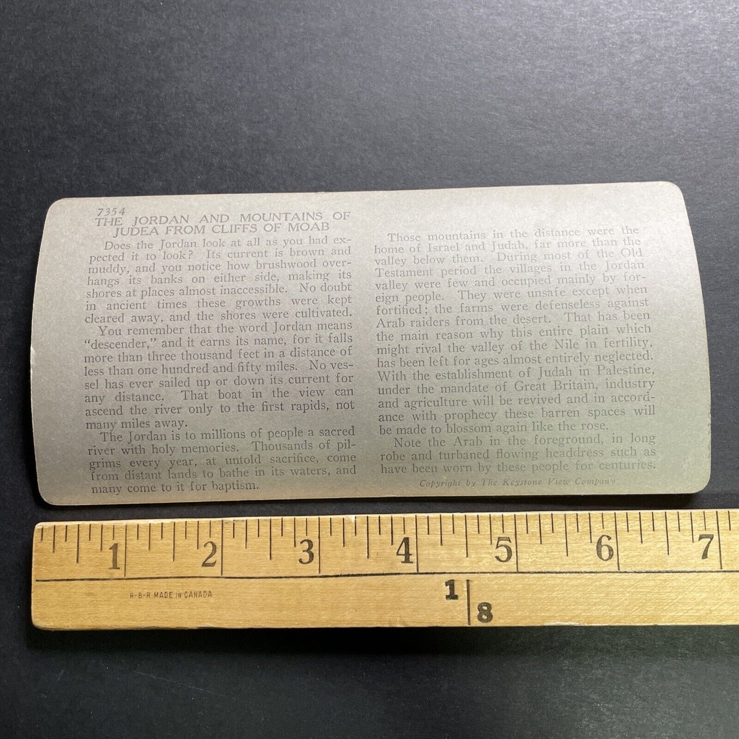 Antique 1918 The Jordan River Palestine Israel Stereoview Photo Card P1263