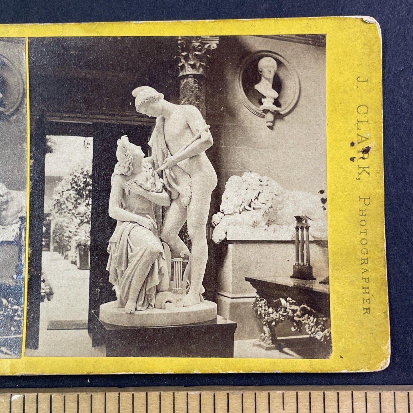 Chatsworth Derbyshire Sculpture Gallery Stereoview James Clark c1862 Y1411