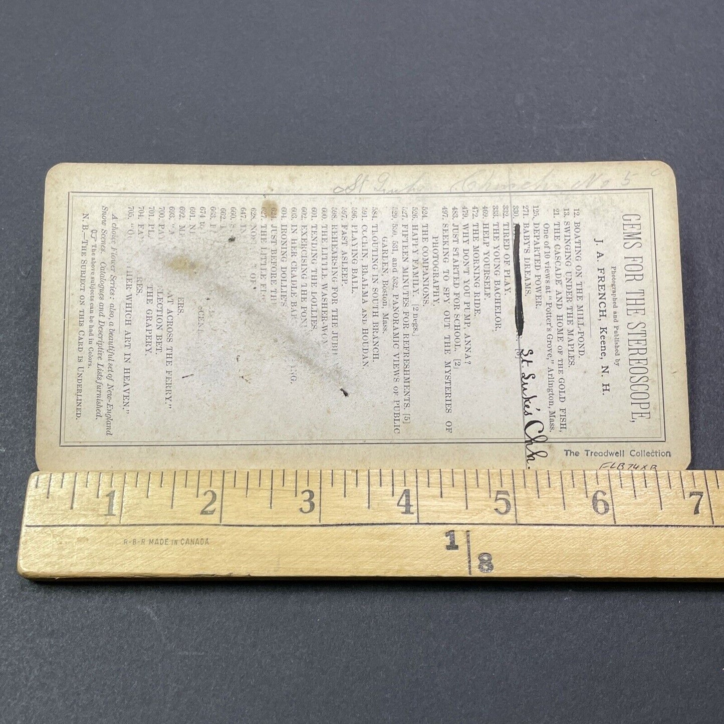 Antique 1871 St. Luke's Episcopal Church Charlestown Stereoview Photo Card V2073