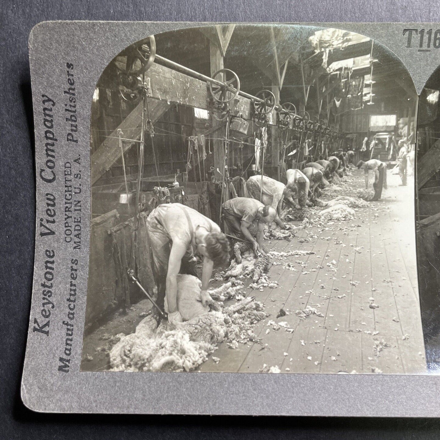 Antique 1920s Wool Factory Kirkland Illinois Stereoview Photo Card P1682