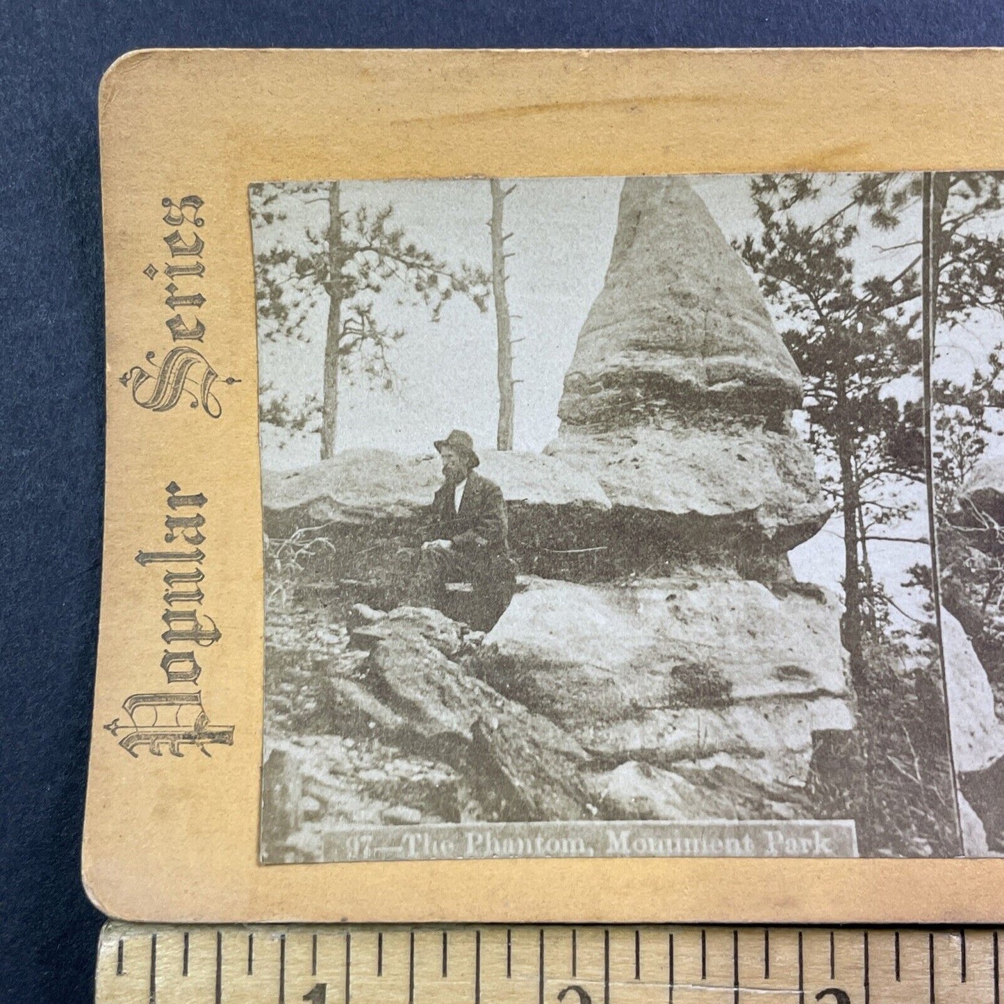 Charles Weitfle Self-Portrait Monument Park Stereoview Antique c1870s X4225