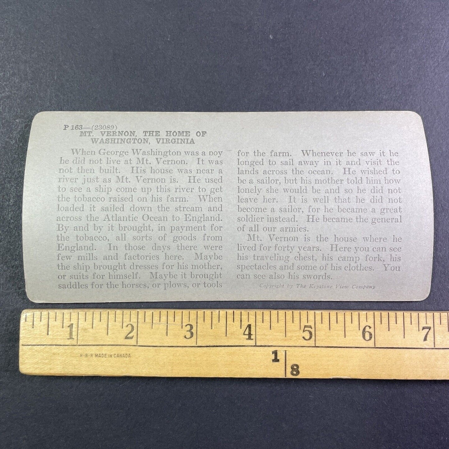 George Washington House Stereoview Mount Vernon Virginia c1910s Y2192