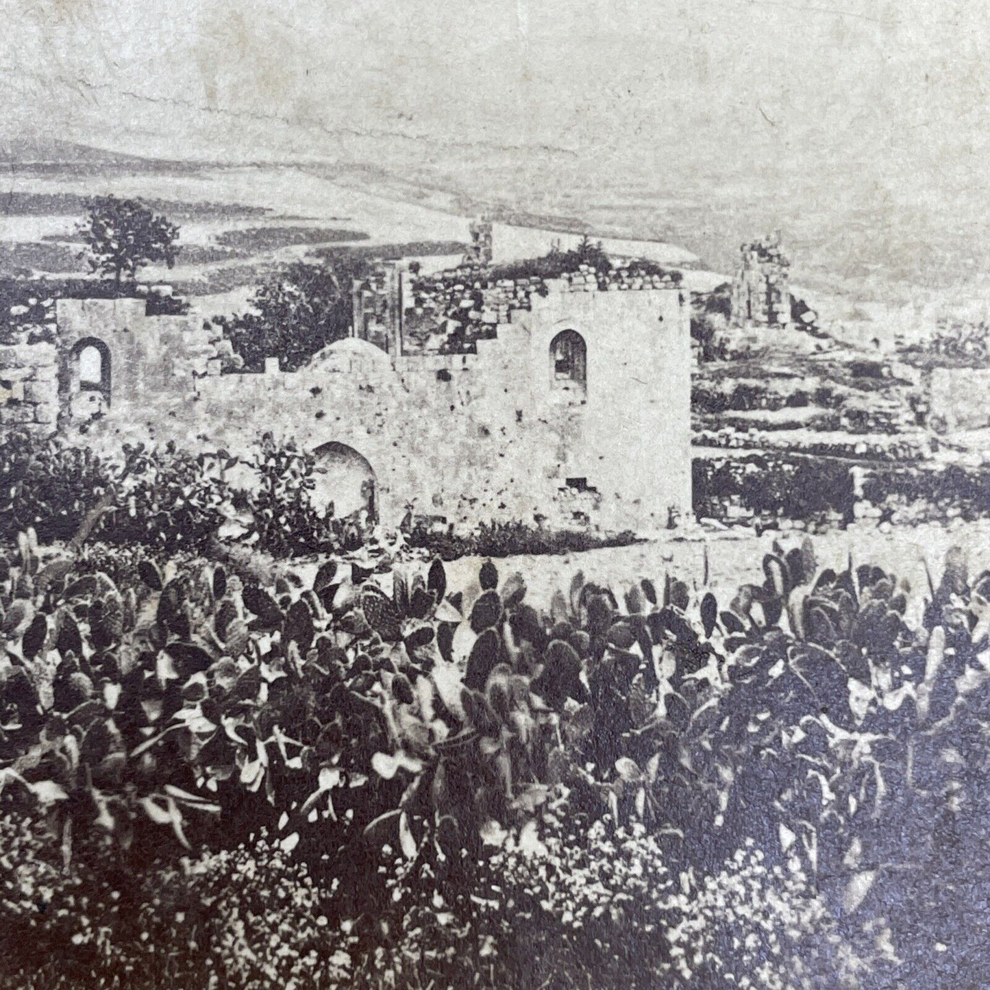 Antique 1860s Church Of St. John The Baptist Samaria Stereoview Photo Card P1126