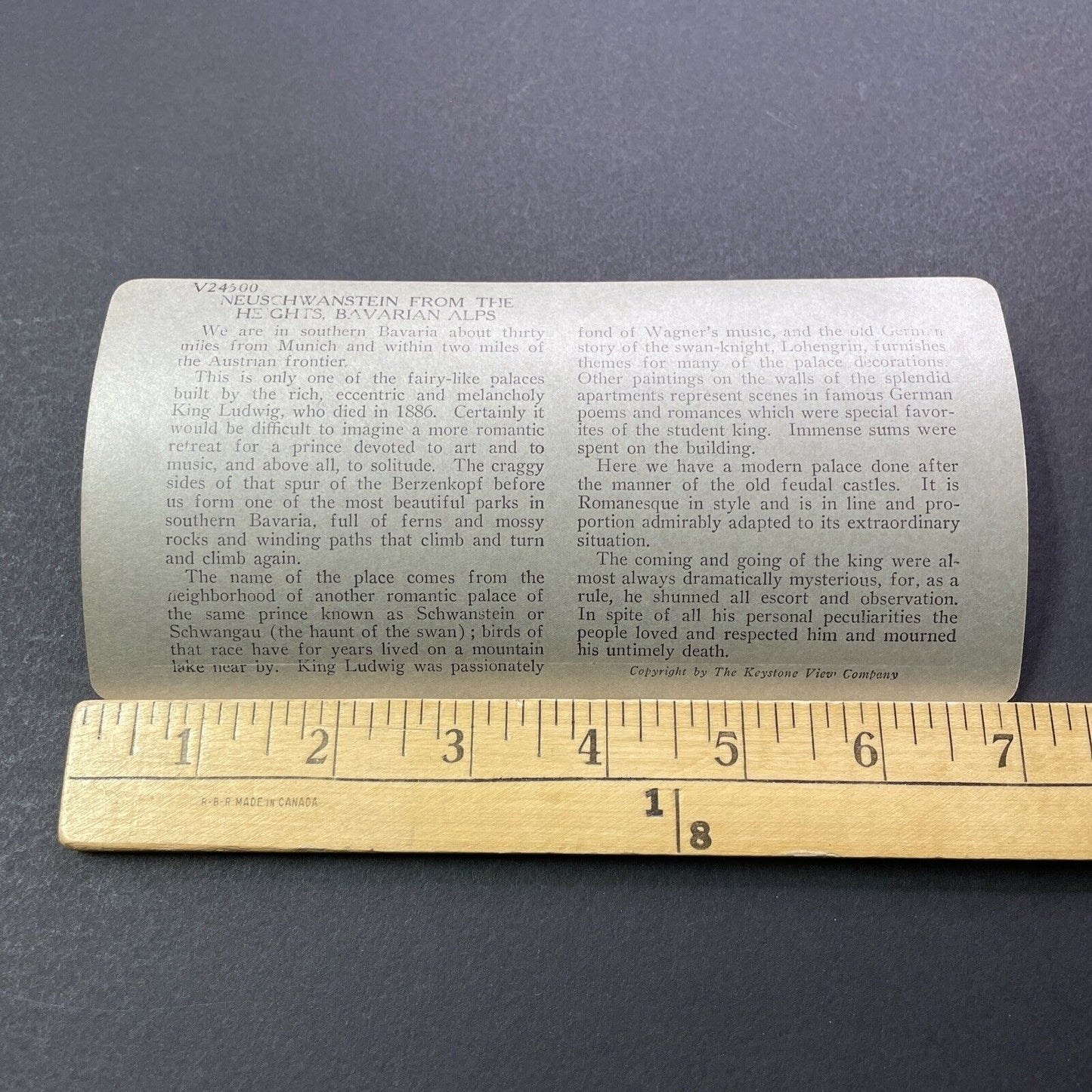 Antique 1920s Neuschwanstein Castle Bavaria Germany Stereoview Photo Card V2897