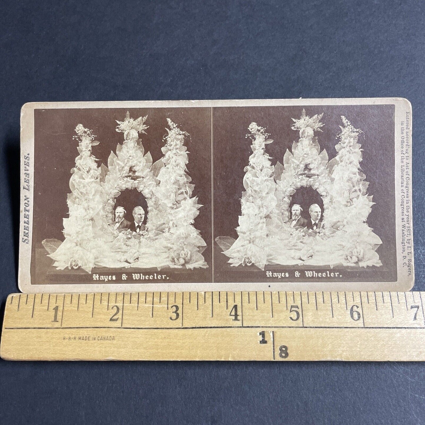 Antique 1877 William Almon Wheeler Flower Arrangement Stereoview Photo Card 4639