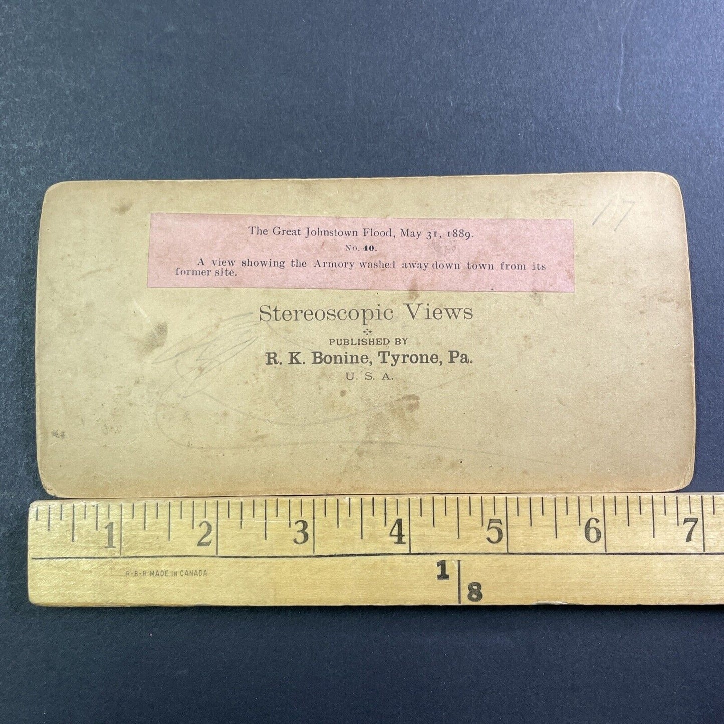 Johnstown Flood Armory Washed Away Stereoview Disaster Antique c1889 X2486