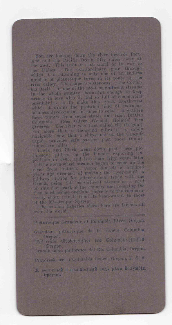 1902 Coal Train Passing Through Pillars Of Hercules, Oregon Stereo Card P372