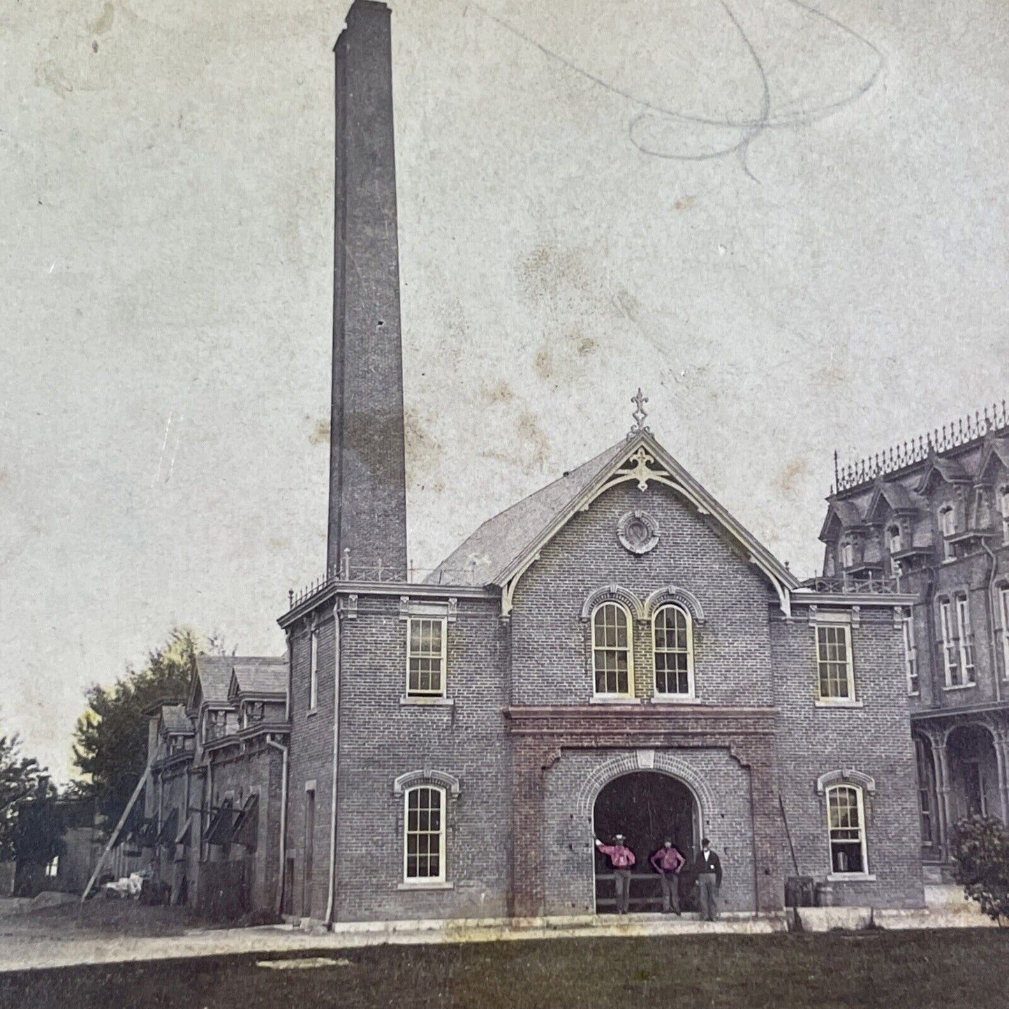 Engine House National Soldiers' Home Stereoview Dayton Ohio c1870s Y2406
