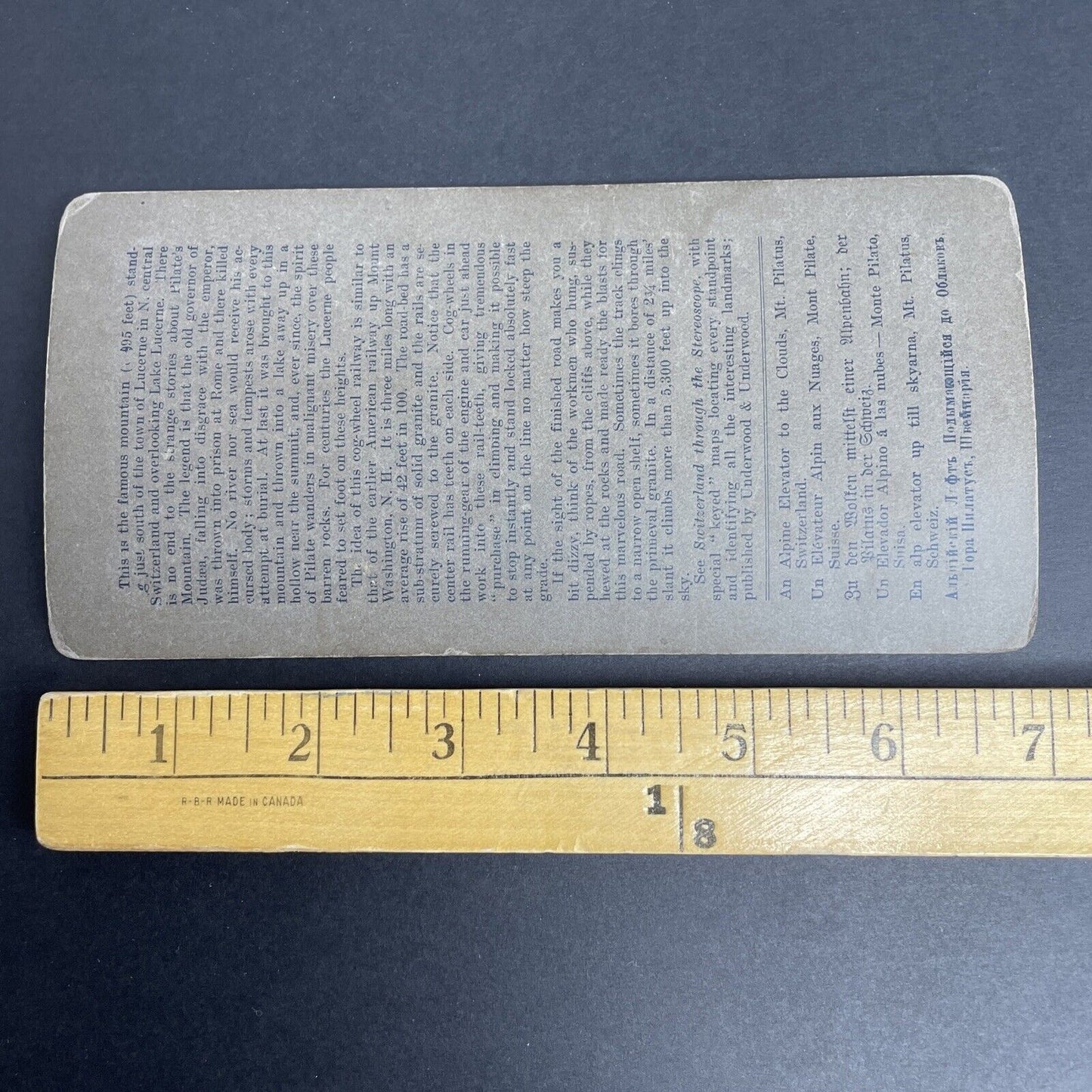 Antique 1897 Train Rail Pass Mt. Pilatus Switzerland Stereoview Photo Card P898