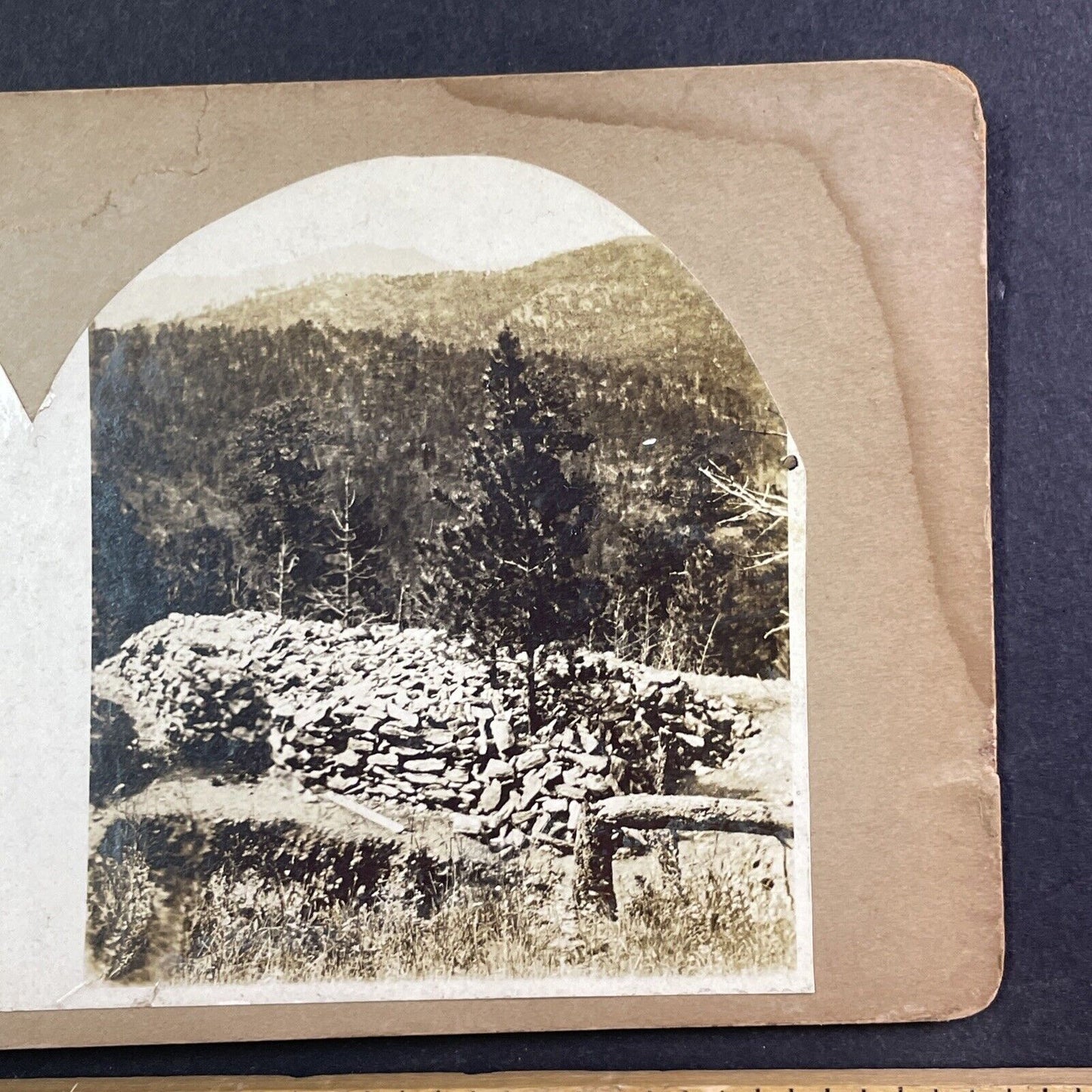 Copper Mountain Colorado Open Cut Mine Dump Stereoview Antique c1870s X3755