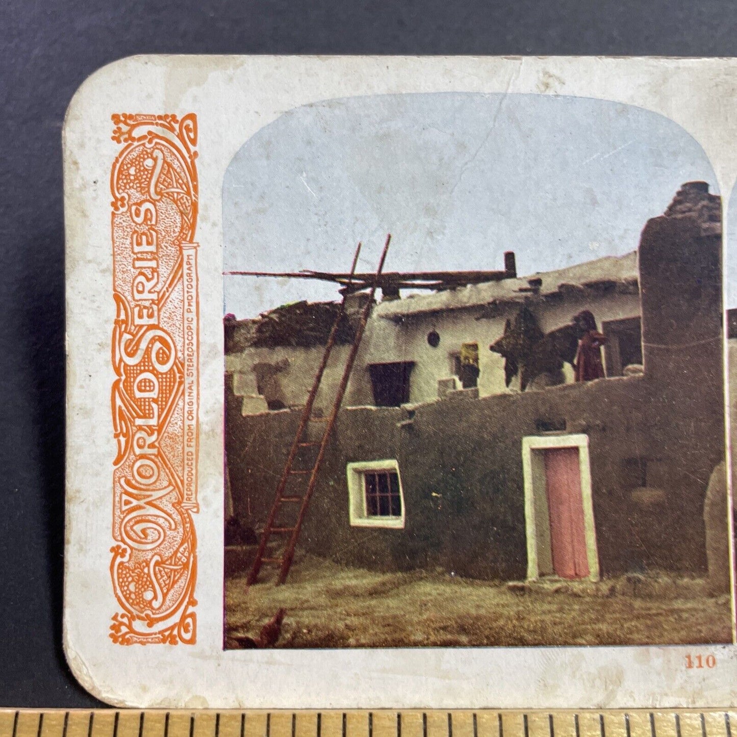 Antique 1905 Moki Native American Indian House Stereoview Photo Card Q2241