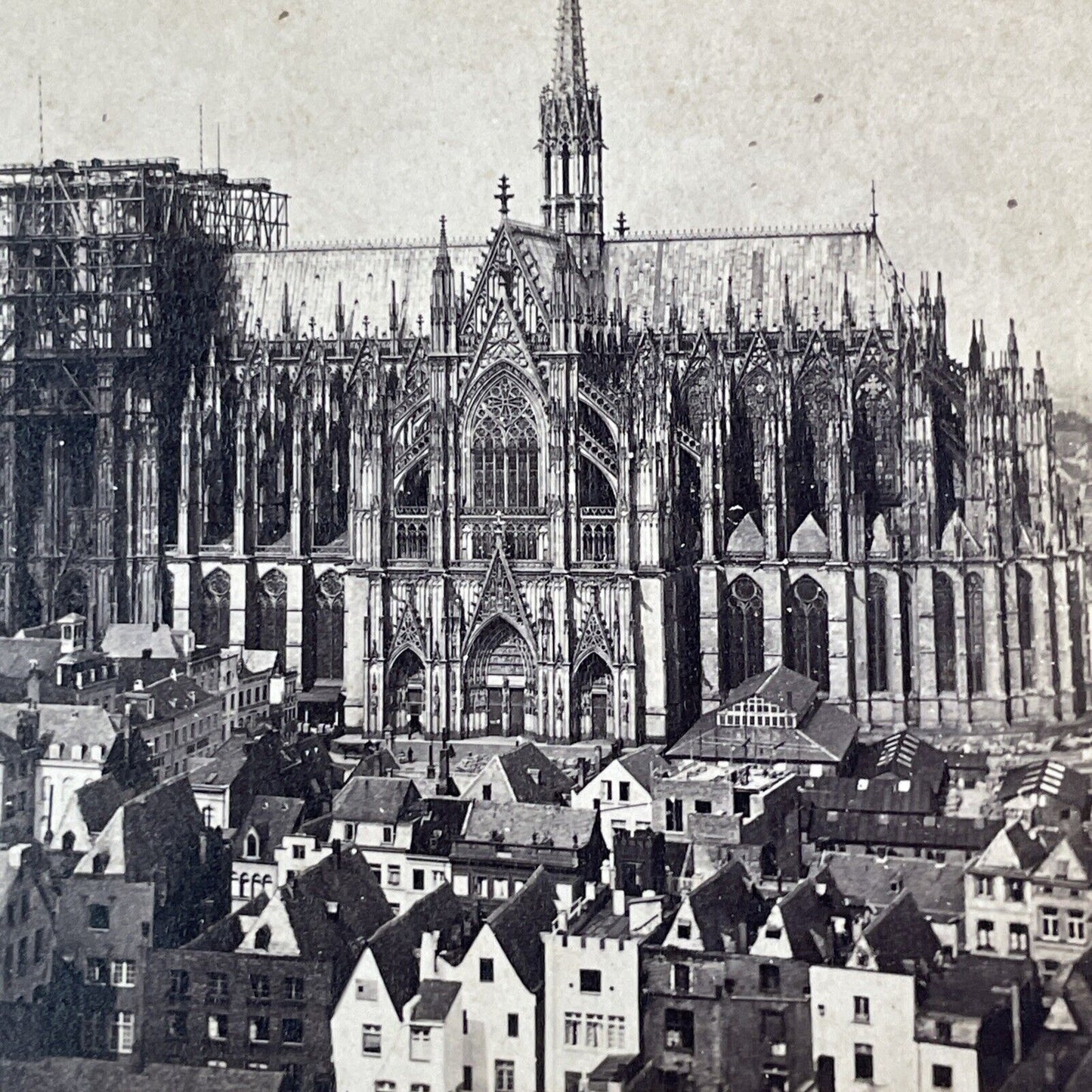 Cologne Cathedral Church Under Construction Stereoview Anselm Schmitz 1870s Y133