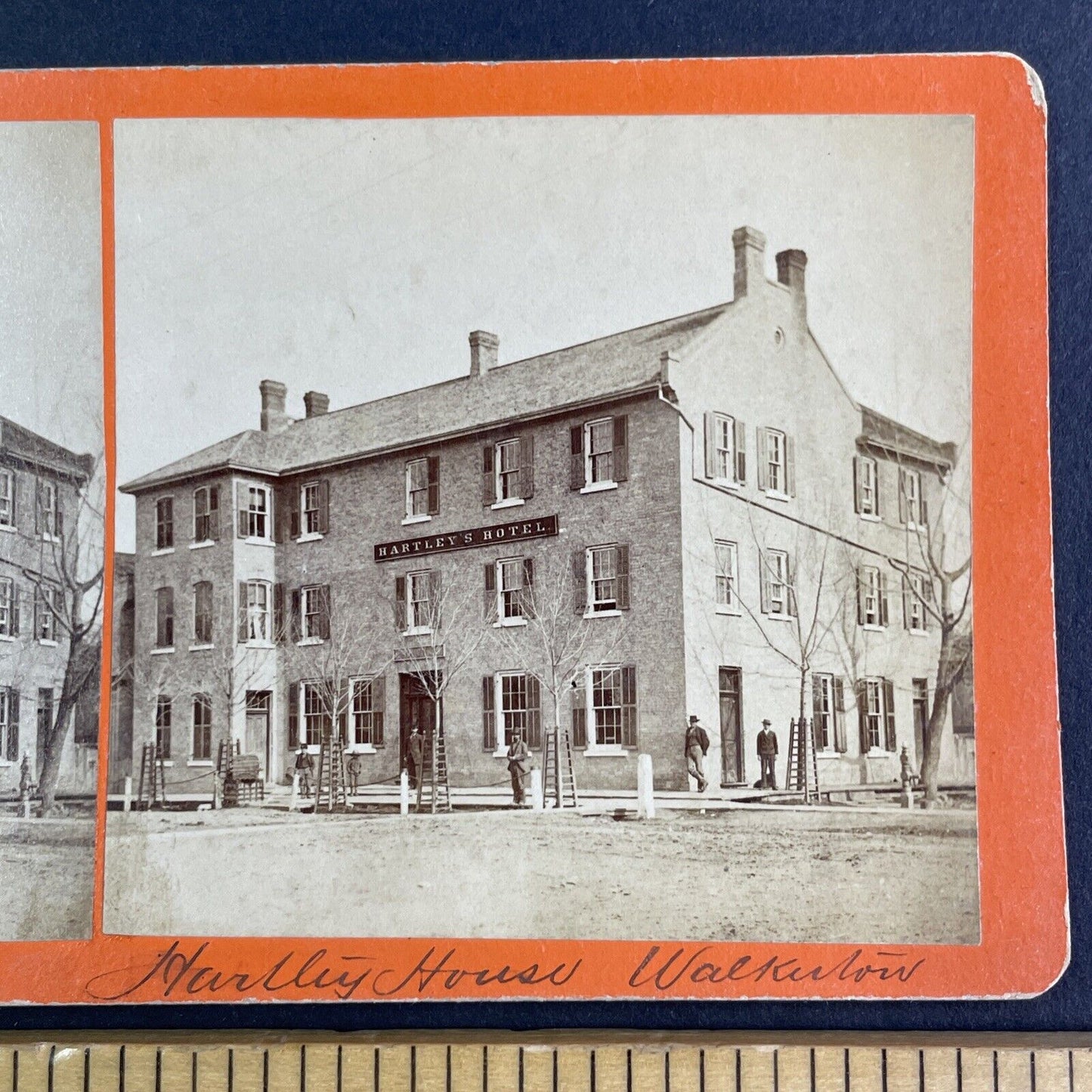 Hartley House Hotel Walkerton Ontario Stereoview JD Barnes Antique c1860s X4183