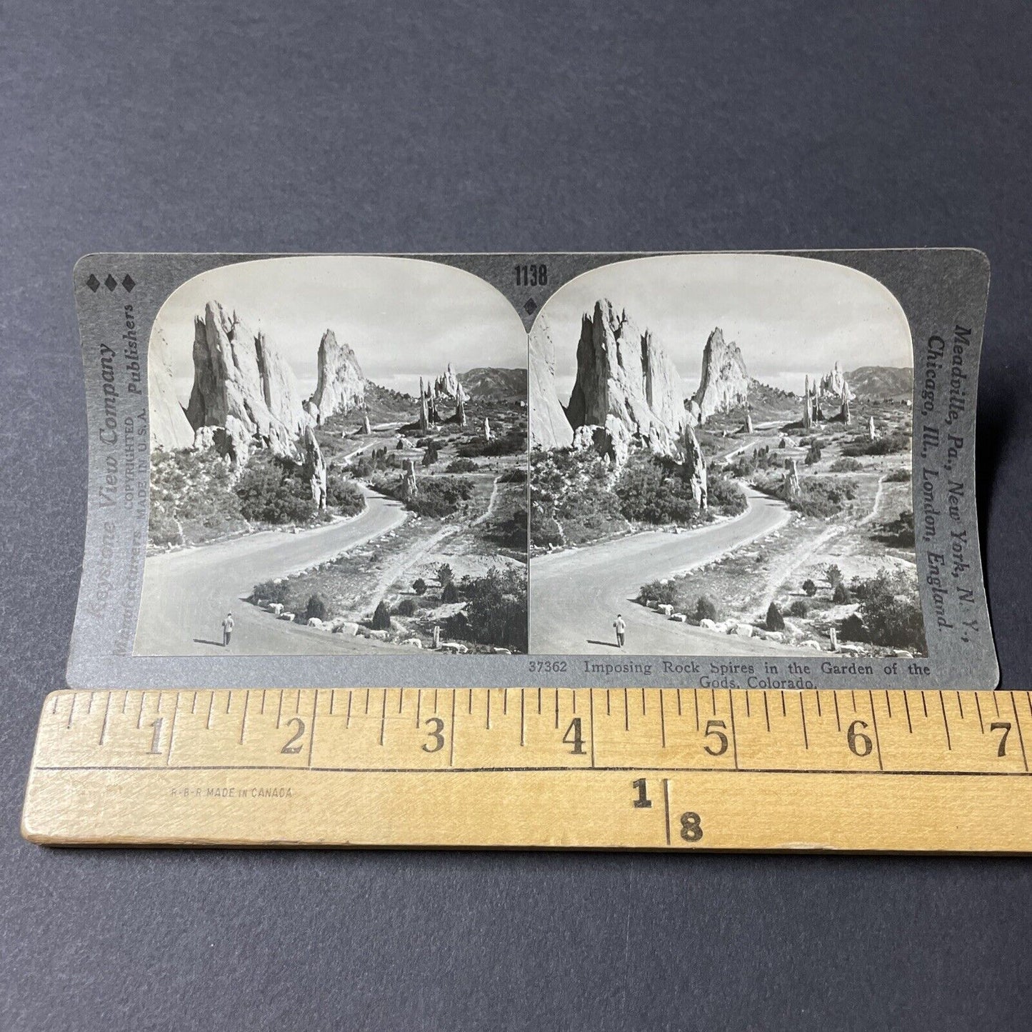 Antique 1920s Garden Of The Gods Rock Towers Colorado Stereoview Photo Card 2823