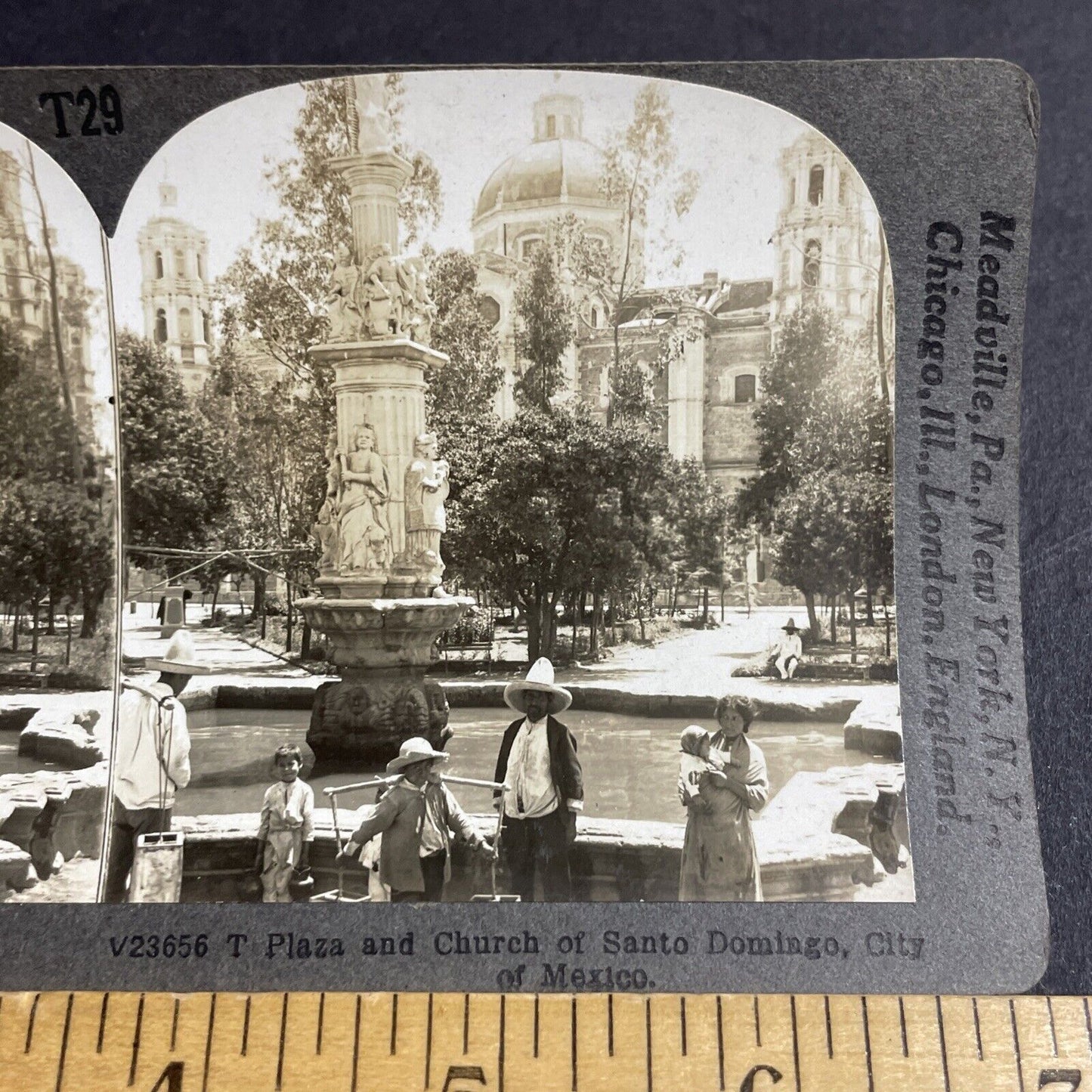 Antique 1910s Mexican Banditos Mexico City Stereoview Photo Card P4413