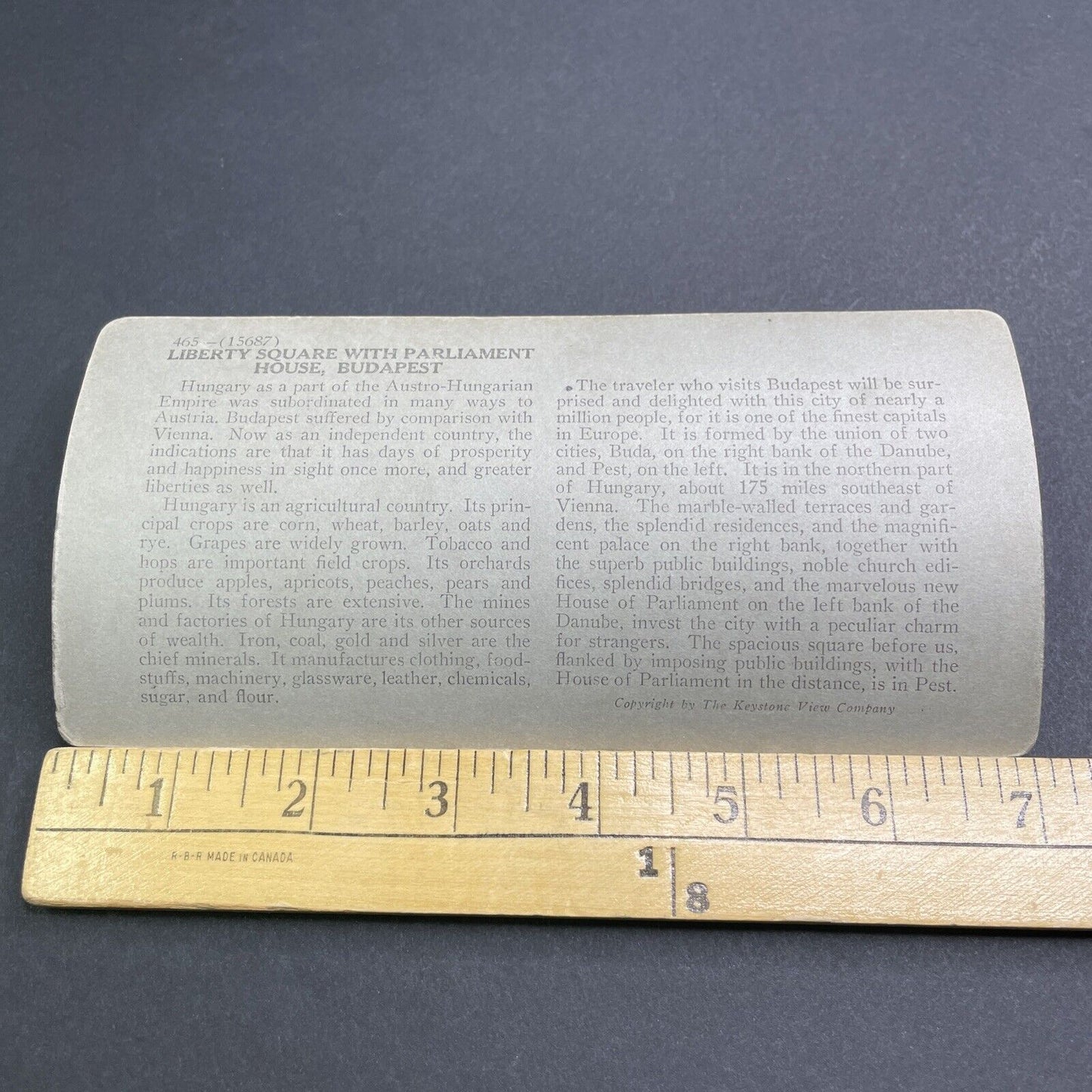 Antique 1919 Downtown Budapest Hungary Buildings Stereoview Photo Card P1925