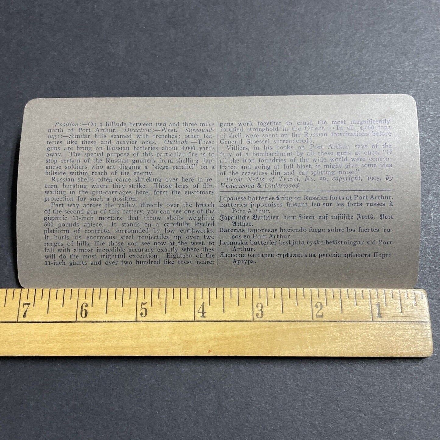 Antique 1905 Japan Artillery Canon Fire At Russians Stereoview Photo Card P5595