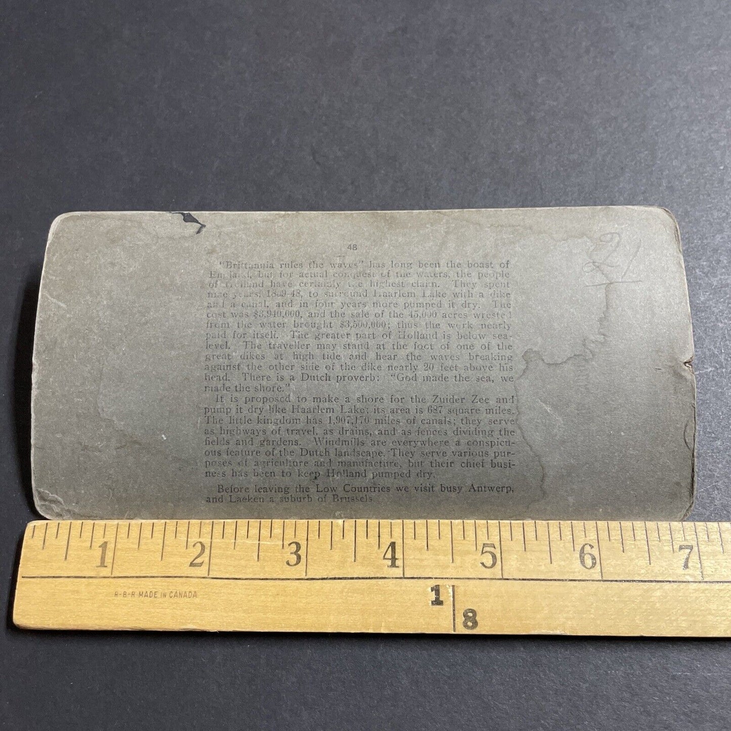 Antique 1890s Windmill In Rotterdam Netherlands Stereoview Photo Card P5516