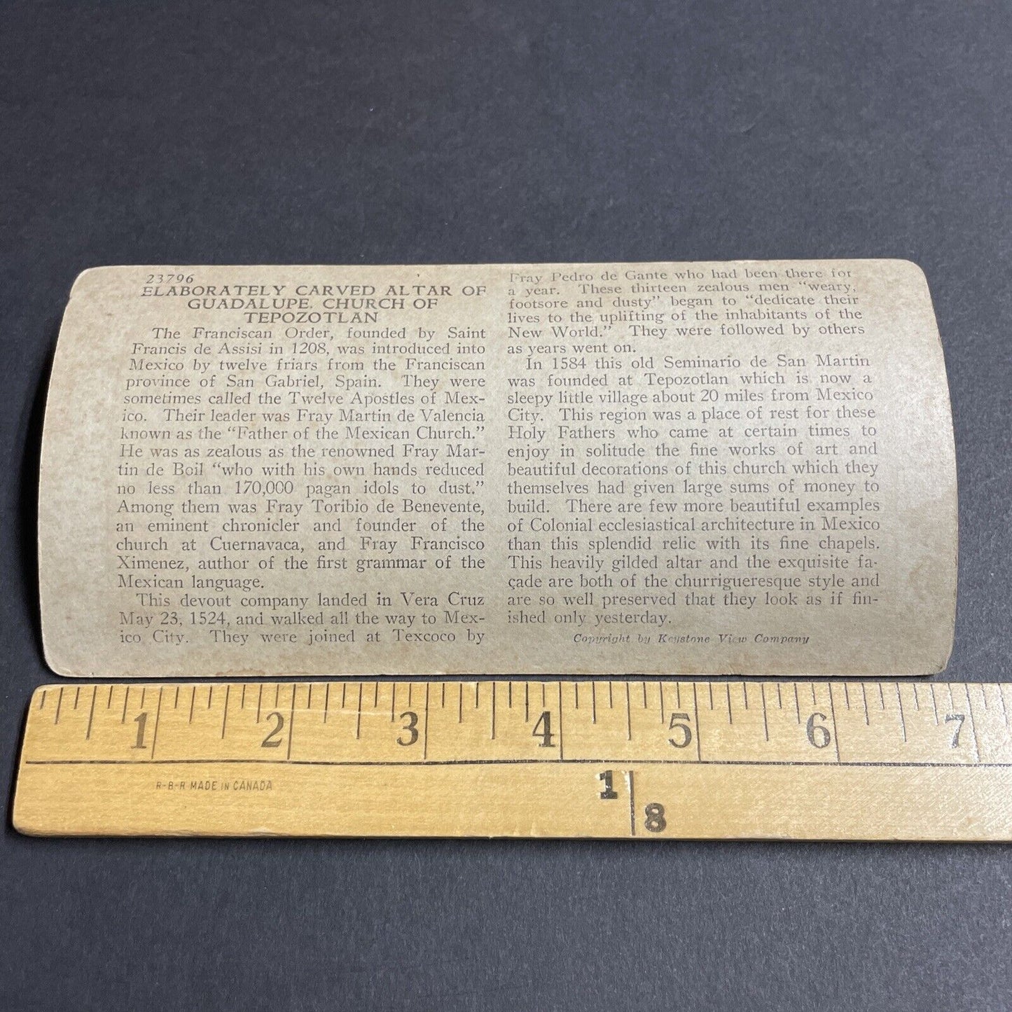 Antique 1920s Tepoztlan Church Carvings Mexico Stereoview Photo Card P4920
