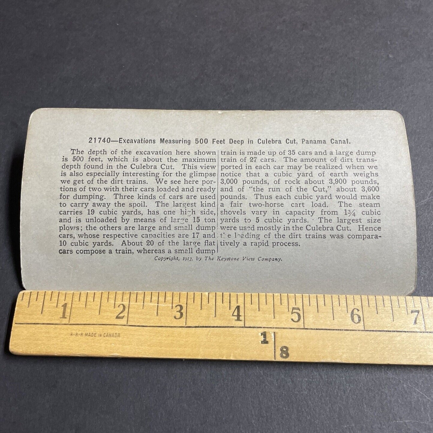 Antique 1910s Railroad Excavation Rail Cars Panama Stereoview Photo Card P4416