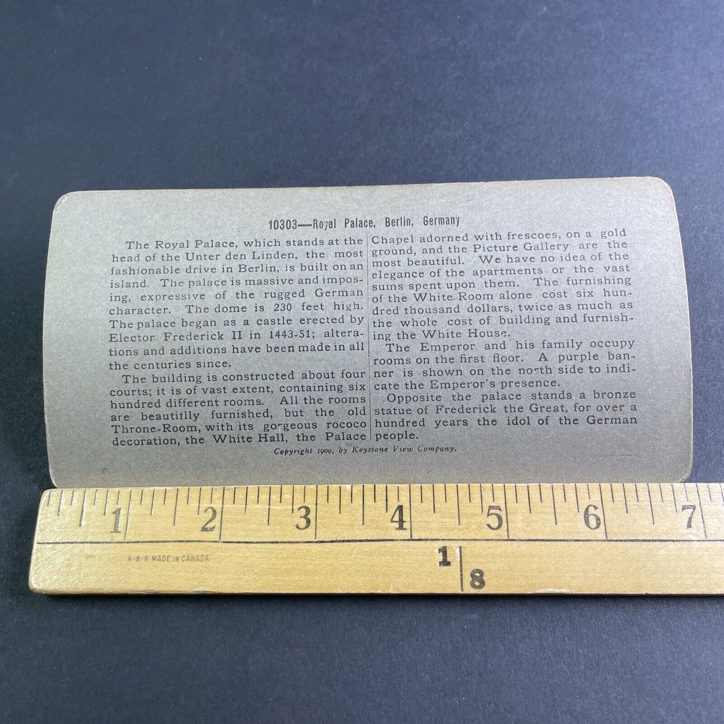 Antique 1900 The Royal Palace Berlin Germany Stereoview Photo Card P2150