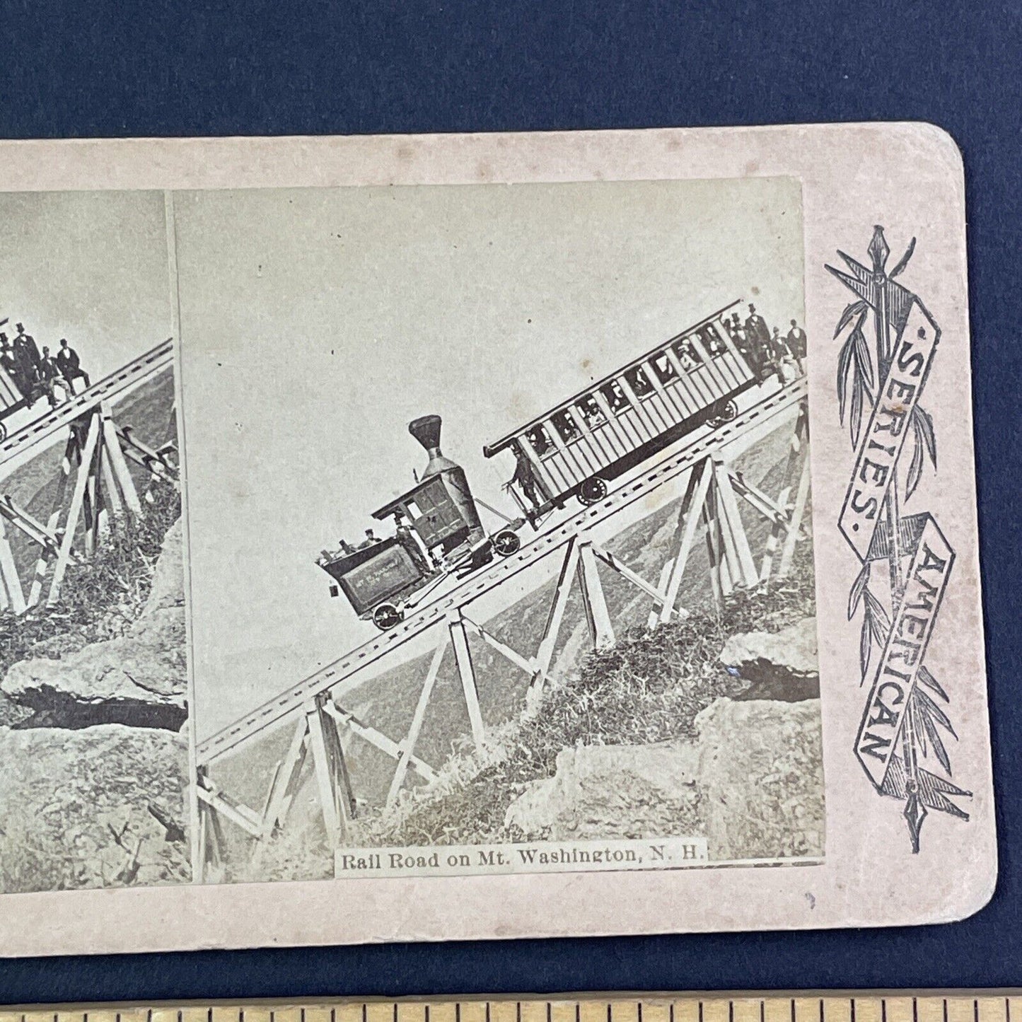 Mount Washington Railroad Stereoview New Hampshire Antique c1870s Y403
