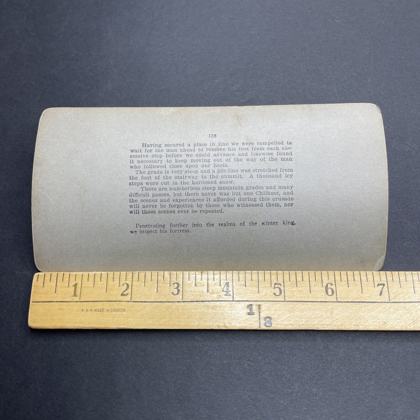 Antique 1898 Alaska Gold Mine Rush Chilkoot Pass Stereoview Photo Card P1952