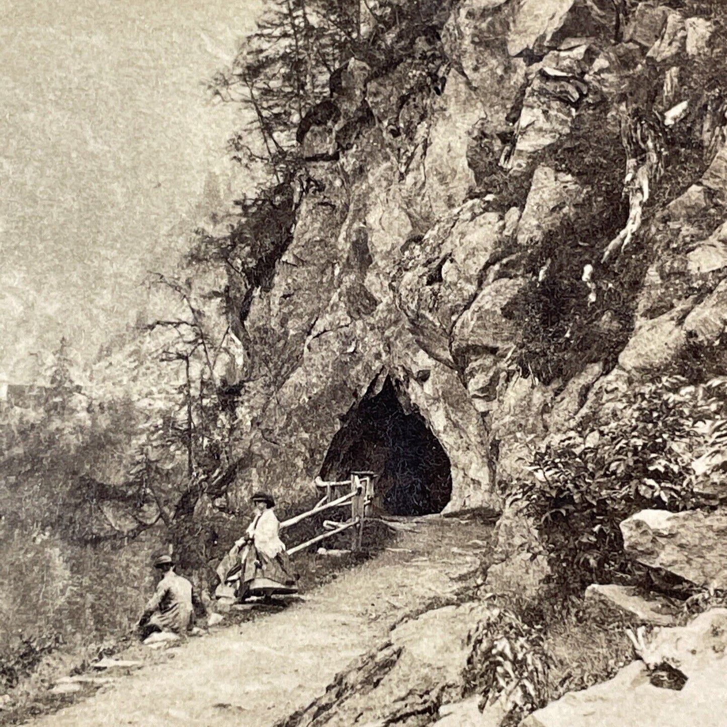 Mountain Tunnel Near Martigny Switzerland Stereoview Antique c1870 X2553