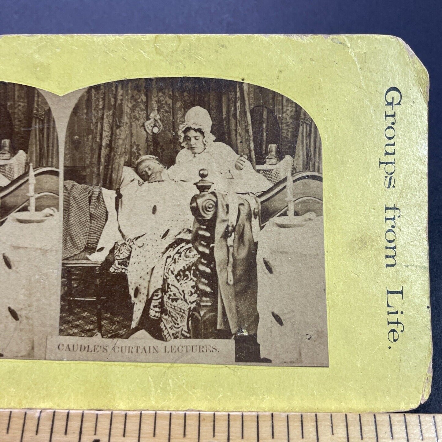 Antique 1870s House & Bed Infested With Cockroaches Stereoview Photo Card P3483